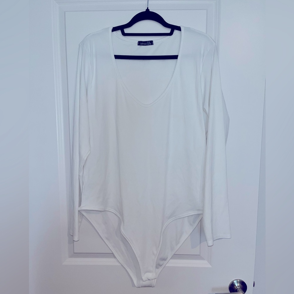 Plus Basic Plunge Rib Bodysuit - Picture 2 of 5